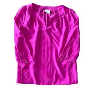Kate Spade neon pink silk blouse